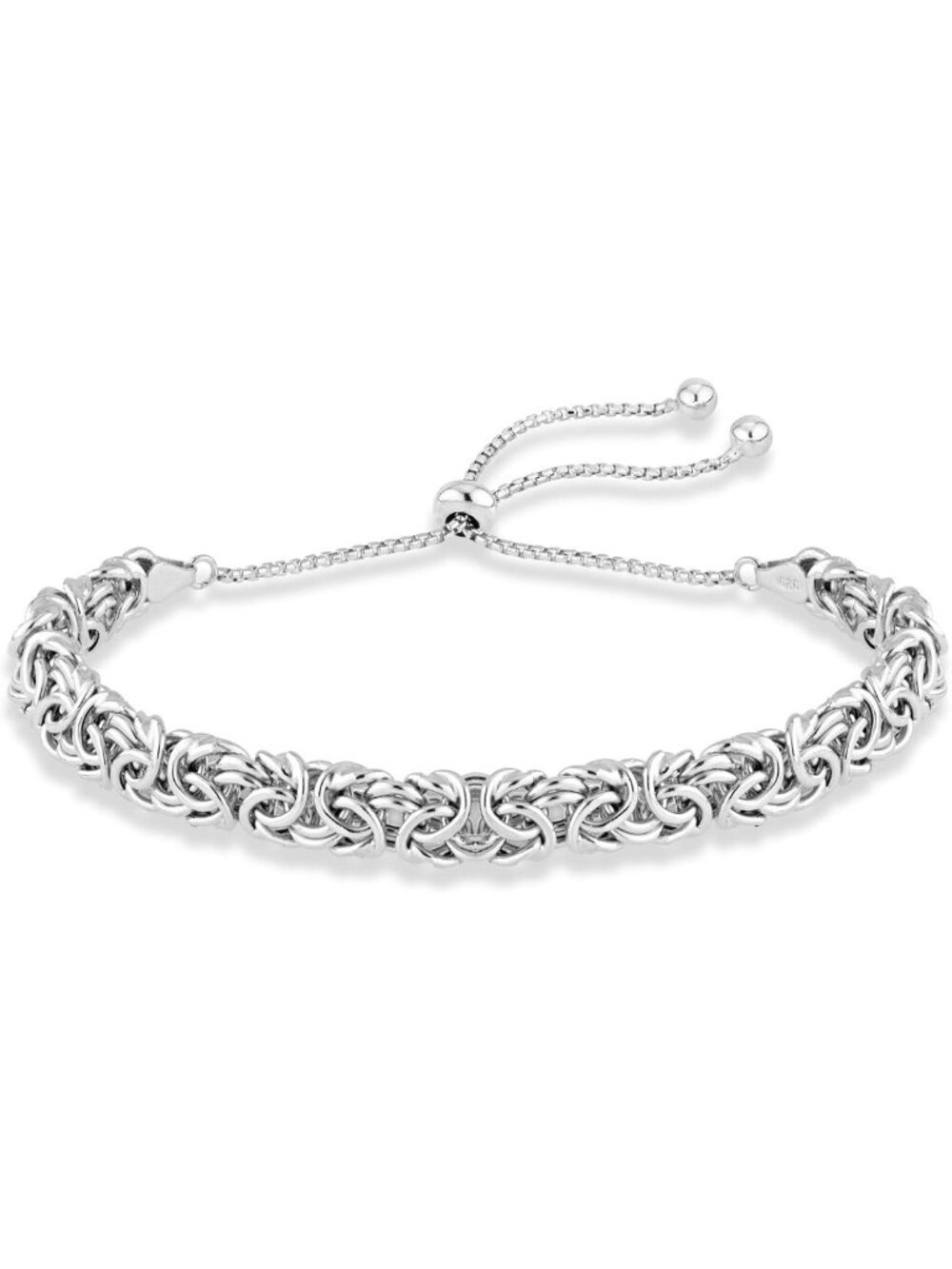 Handmade 18K Gold Plated Byzantine Bolo Bracelet - Adjustable 925 Sterling